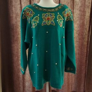 VICTORIA JONES WOMEN'S EMBELLISHMENT SWEATER SZ 2X